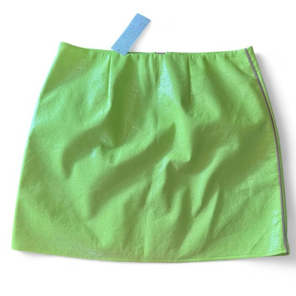 Urban Outfitters Neon Green/yellow Mini Skirt with Purple zipper - Picture 3 of 5